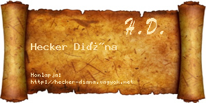 Hecker Diána névjegykártya